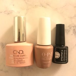 OPI Gel and CND Shellac Luxe Uncovered NUDE BUNDLE